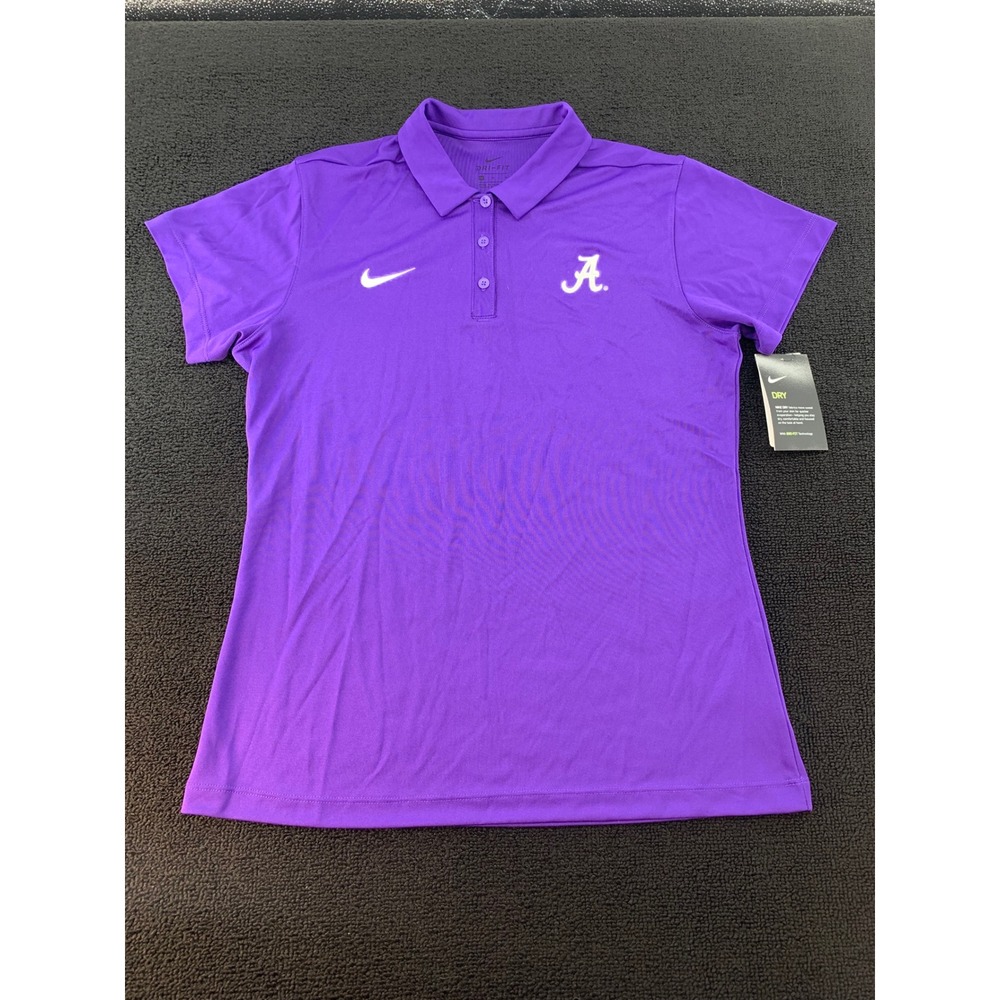 Nike Dri Fit Alabama Crimson Tide Womens Polo Shirt‎ Purple A Logo Size M
